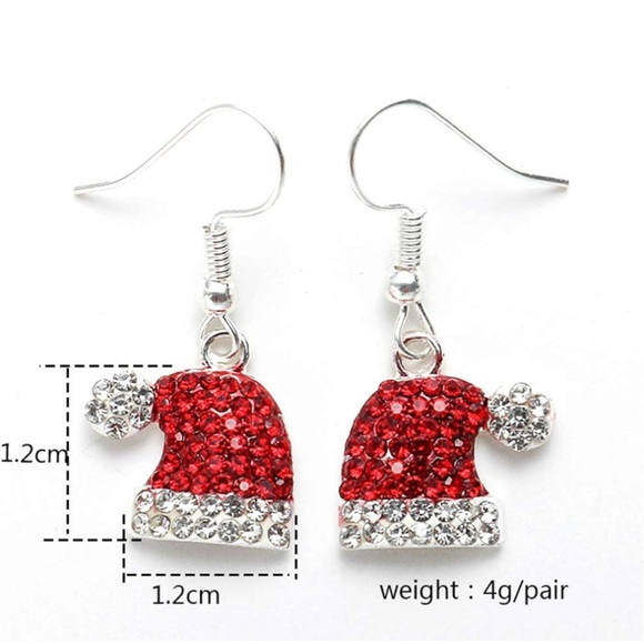 NWT Santa Hat Dangle Fashion Earrings - Picture 4 of 4